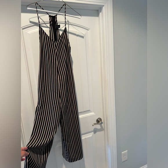 Olivaceous Black and cream pinstripe pant suit. - Picture 1 of 7